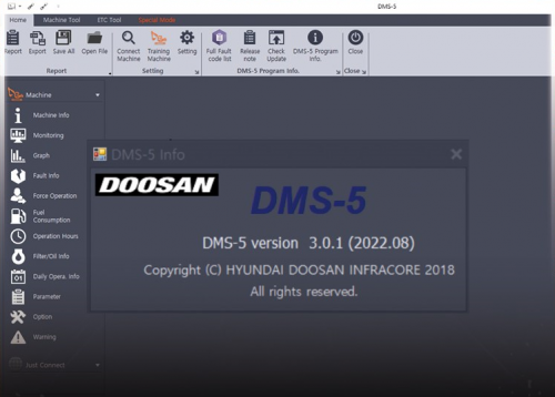 Doosan DMS 5 V3.0.1 Updated 08.2022 Excavator, Wheel Loader Monitoring Program 1