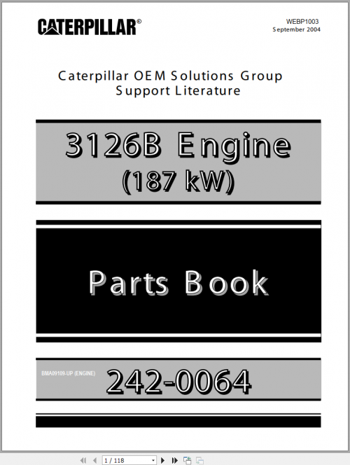 CAT 3126B ENGINE PARTS BOOK WEBP1003 1