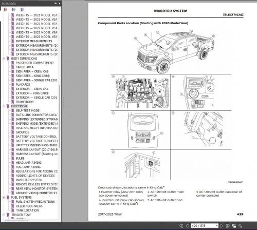 Nissan 2017 2023 Titan Pick Up Truck Body Builder's Guide 2