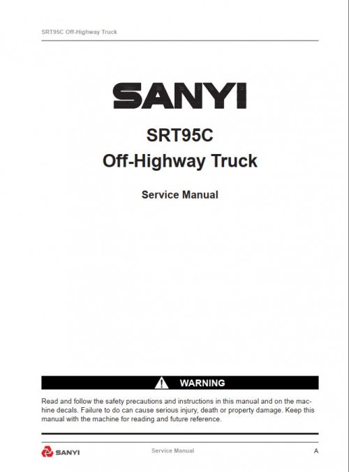SANY Off Highway Truck SRT95C Service Manual 1