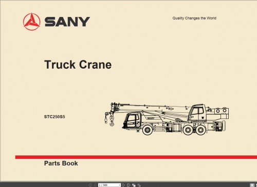SANY Truck Crane STC250S5 Parts Book 1