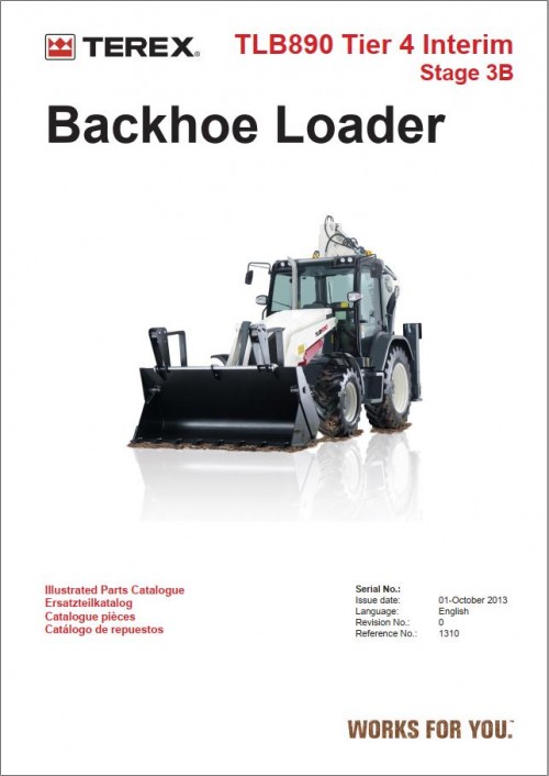 Terex Backhoe Loader TLB890 Tier 4 Interim Stage 3B Parts Catalogue 1