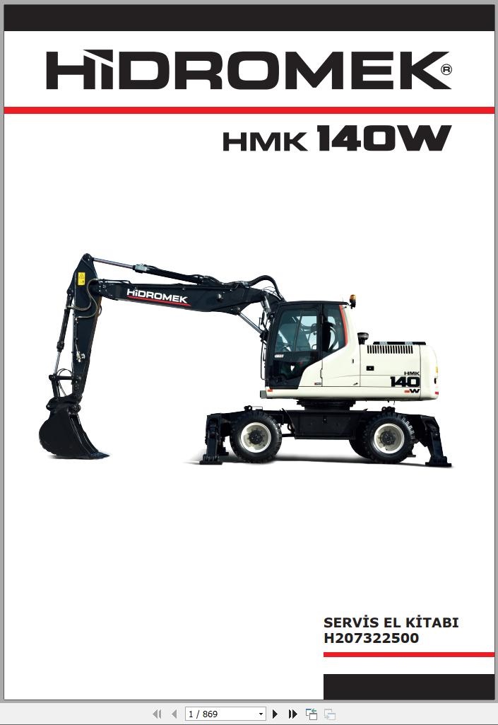 Hidromek Excavator HMK 140W Service Manual TR | Auto Repair Manual ...