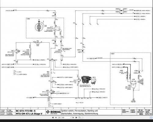 Bomag BC 673 733 RB 5, MTU OM 471 LA Stage V Function.651 Wiring Diagram 2020 EN DE 1