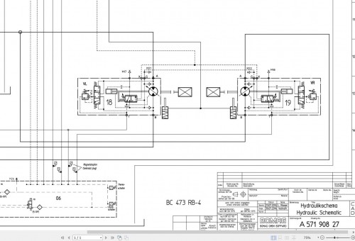 Bomag BC 473 RB 4 Drawing No.A57190827 00 001 Hydraulic Schematic 2014 EN DE