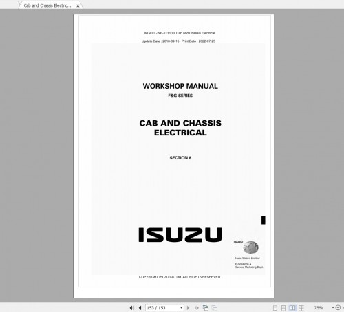 Isuzu Truck FG Series F Workshop Service Manual PDF 1