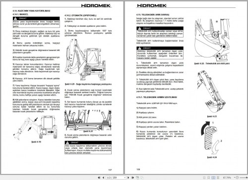 Hidromek Backhoe Loader HMK102B HMK102S Supra Alpha Operation and Maintenance Manual TR 1