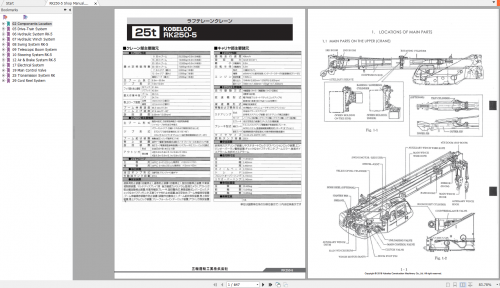 Kobelco Rough Terrain Crane RK250 5 Workshop Manual 1