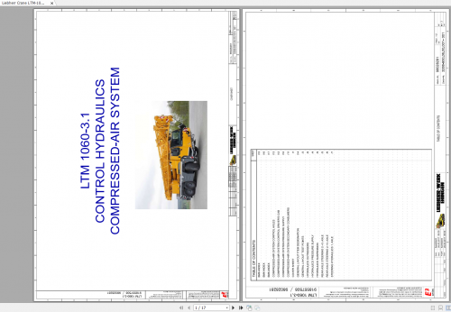 Liebherr Crane LTM 1060 3.1 Z058304 Technical Information, Operating Manual & Diagrams EN DE 2