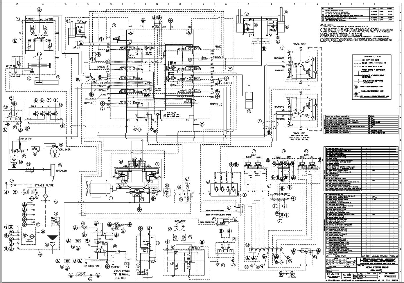 Hidromek Excavator GEN HMK300LC Hydraulic Schematic Isuzu 3A EN TR ...