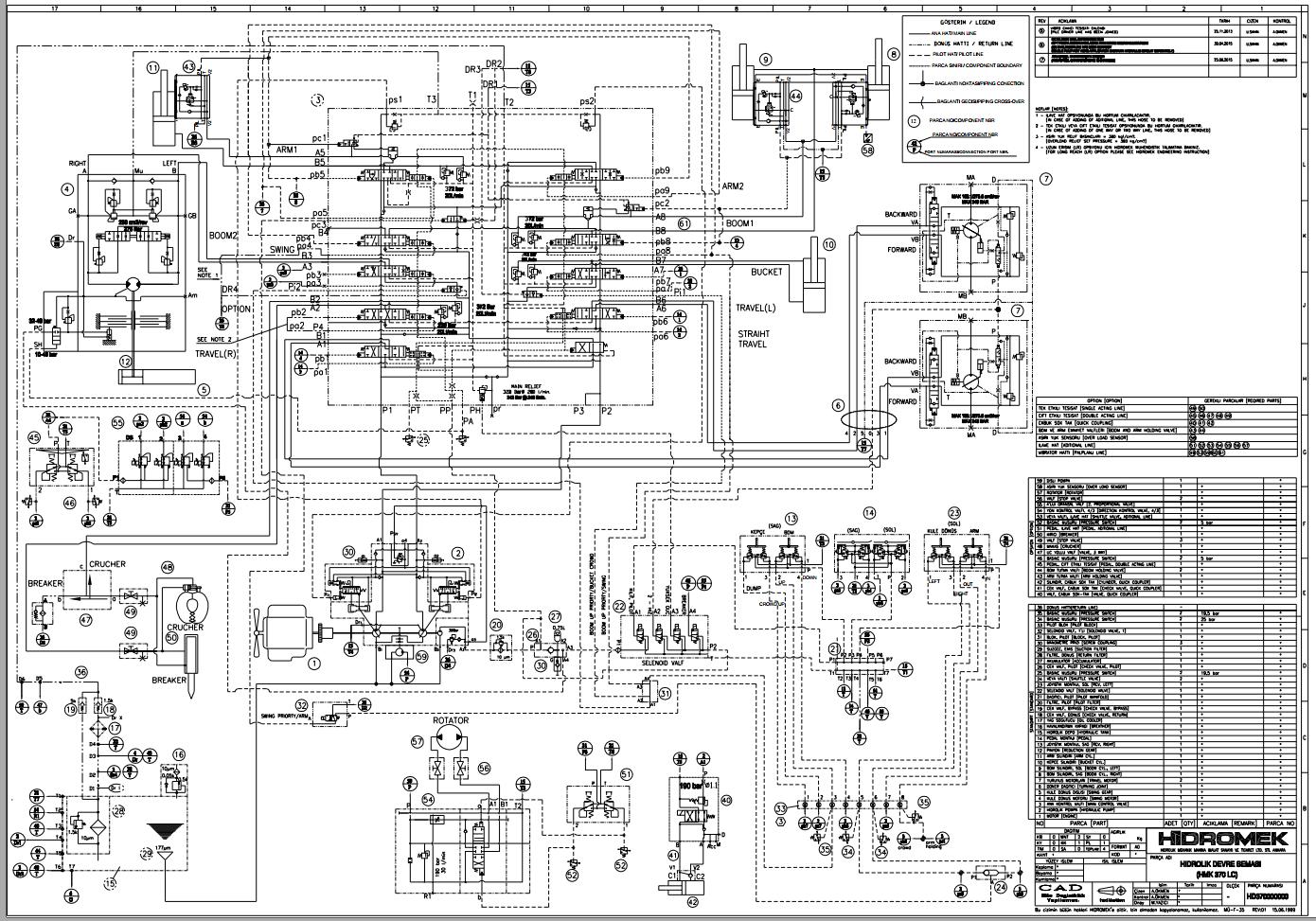 Hidromek Excavator GEN HMK370LC Hydraulic Schematic Isuzu 3A EN TR ...