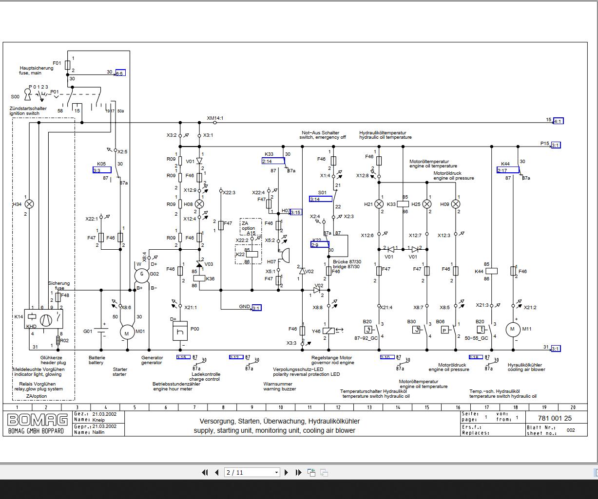 Bomag Bw Ad Ac Bw Adh Bw Ad Ac Circuit Diagram Drawing No En