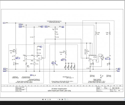 Bomag BW141 4 to BW203 4 Engine Tier2,3 Wiring Diagram Drawing No 92010009 2007 EN DE 1