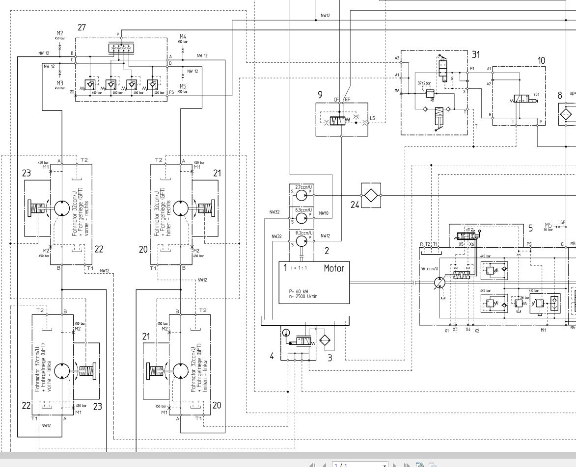 Bomag BW141AD-4 AM, BW151AD-4 AM Hydraulic Schematic Drawing No ...