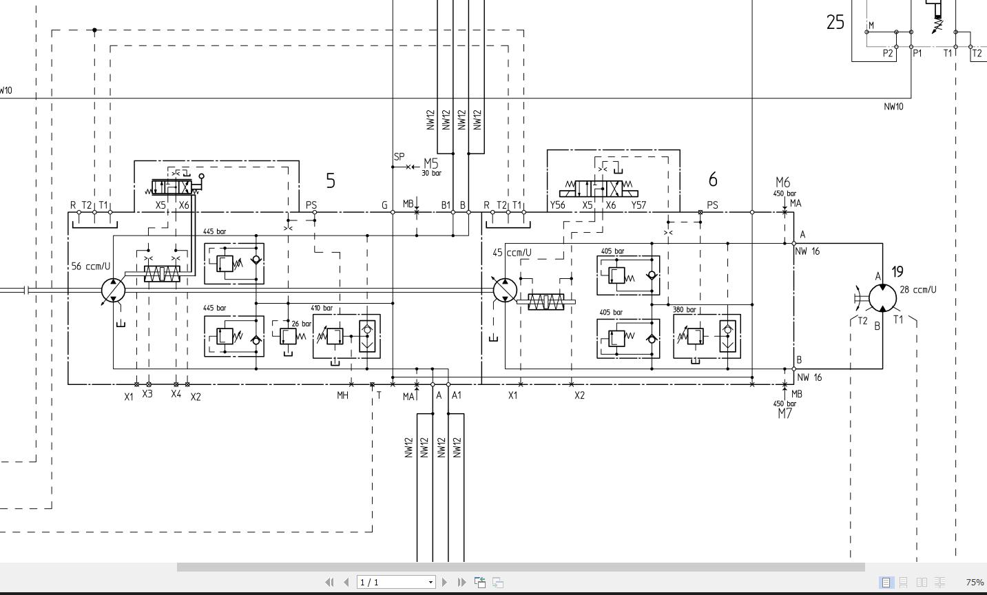 Bomag BW151 AC-4 AM Hydraulic Schematic Drawing No A92010056 2005 EN DE ...