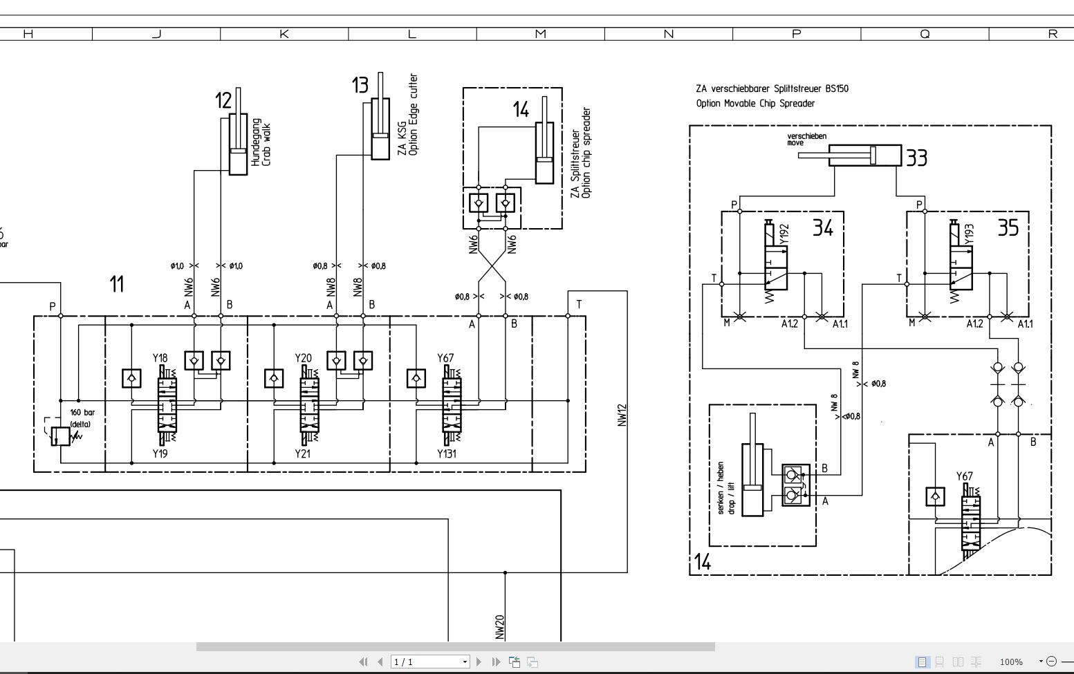 Bomag BW151 AD-5 AM Hydraulic Schematic Drawing No A92111365 2012 EN DE ...