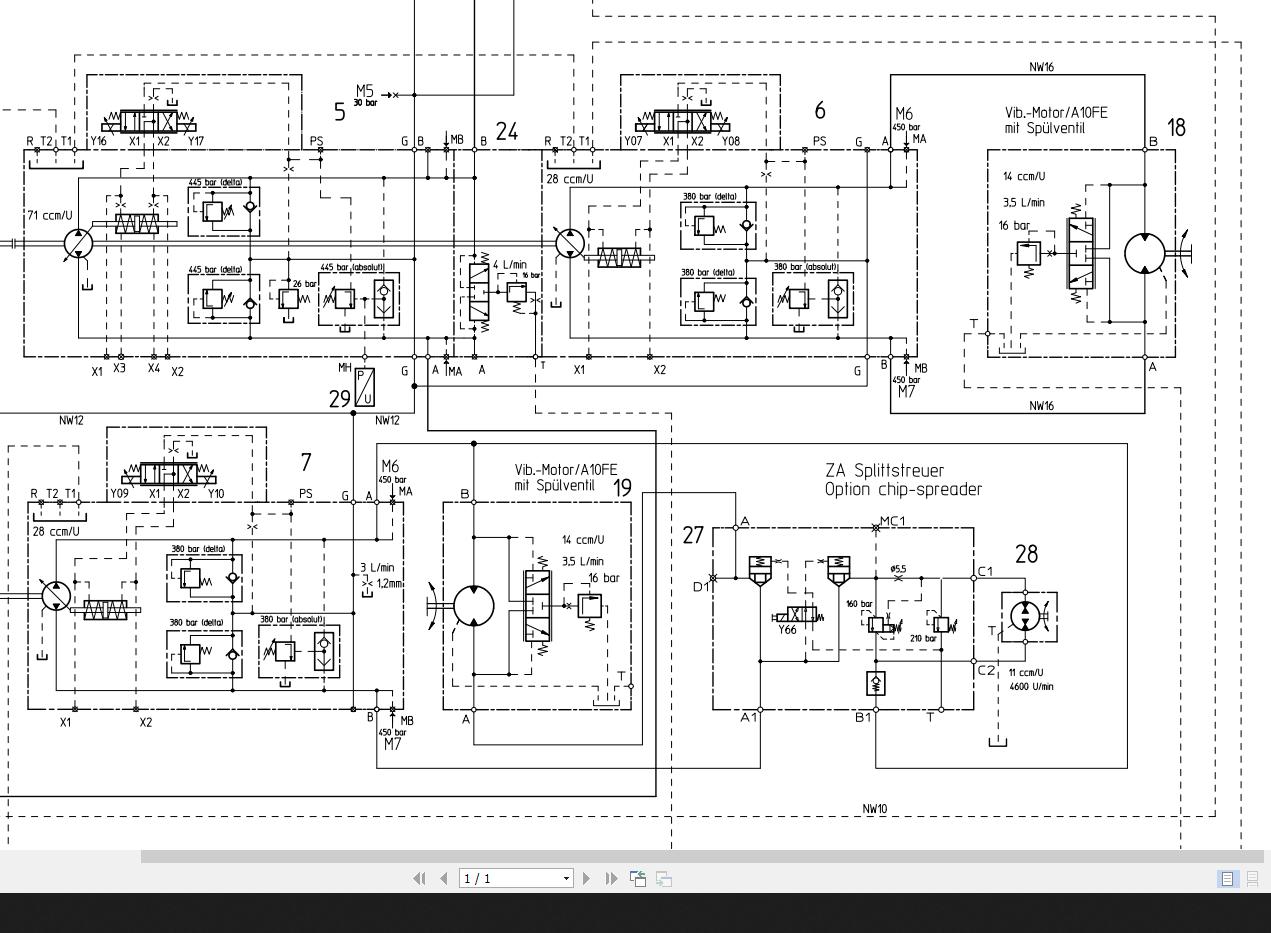 Bomag BW154 AD-5 Hydraulic Schematic Drawing No A92111364 2012 EN DE ...