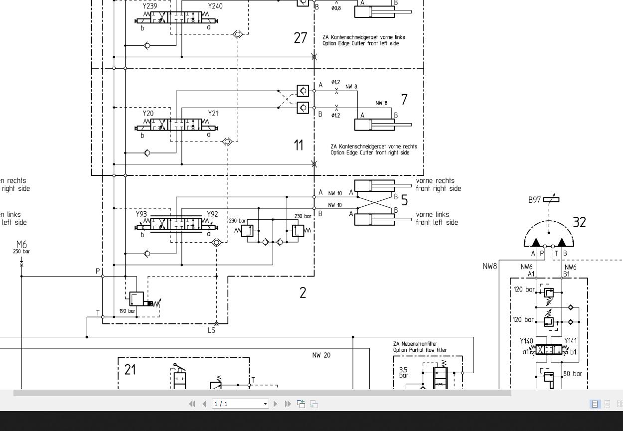 Bomag BW174AP-4AM Hydraulic Schematic Drawing No 87610197-3 2009 EN DE ...