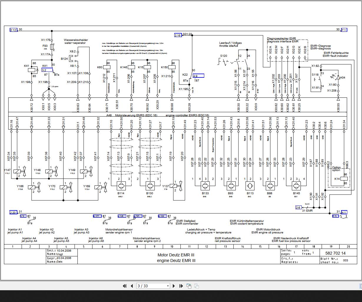 Bomag BW211-219 D-4 Tier III Circuit Diagram Drawing-No 58270214 ...