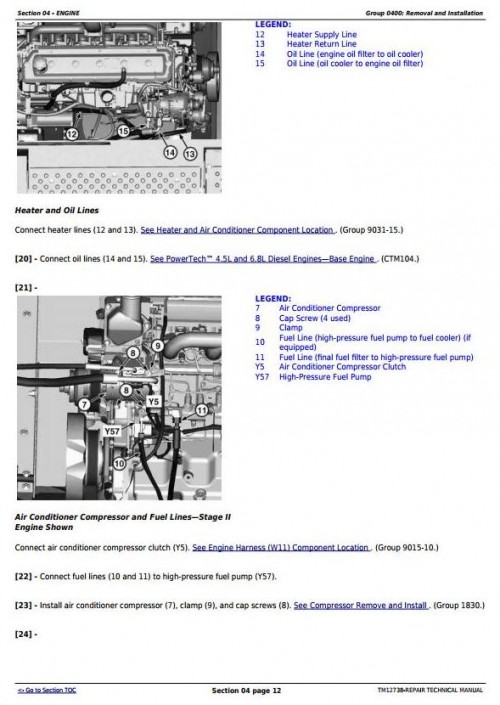 John Deere E240, E240LC and E260LC (T3S3A) Excavator Service Repair Technical Manual PDF TM12738 (2)