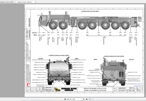 Liebherr Crane LTM1400 7.1 D9508A7 D936A7 OW UW Electrical Wiring Diagram DE 2