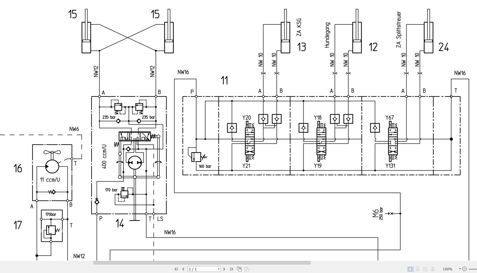 Bomag BW161AD-4 Hydraulic Schematic Drawing-No 92010050_02 2003 EN DE ...