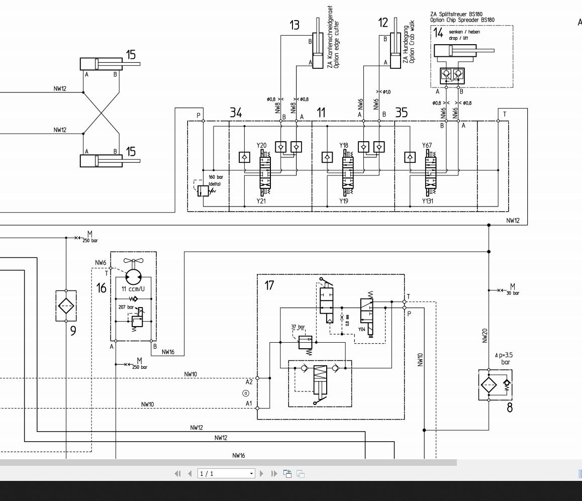 Bomag BW161AD-5AM T4F Hydraulic Schematic Drawing-No A92113758_01 2017 ...