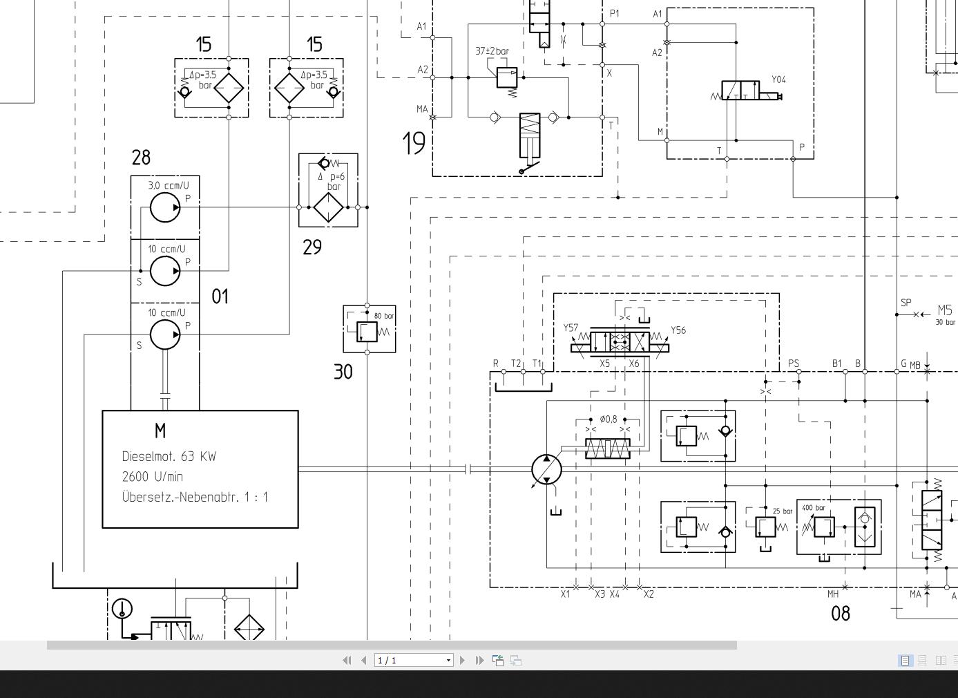 Bomag Bw174ac-2am Hydraulic Schematic Drawing-no 87020305 2004 En De 