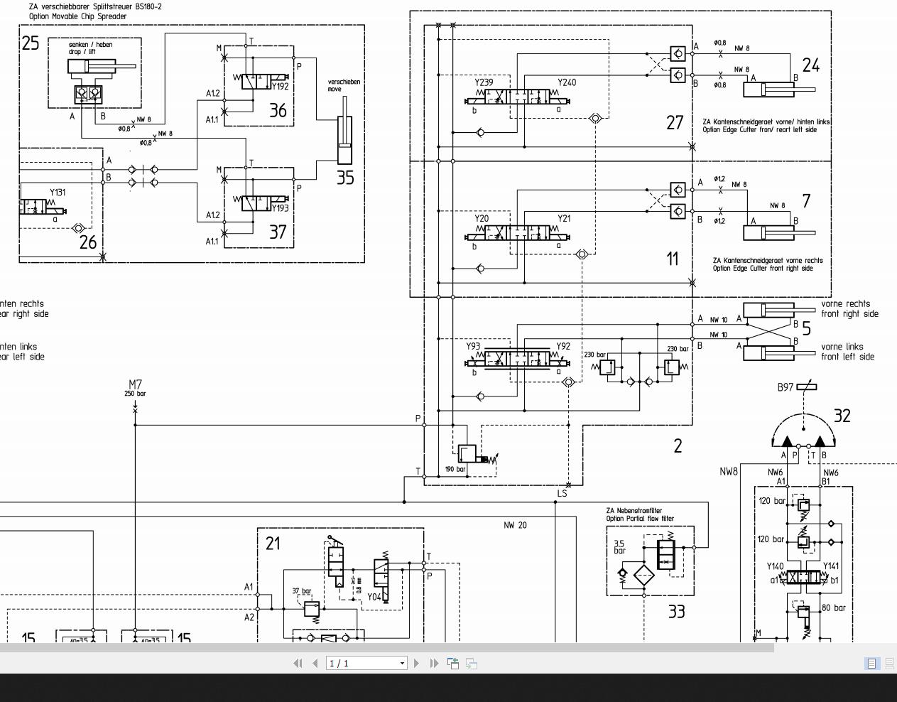 Bomag BW174AP-4i AM Hydraulic Schematic Drawing-No 87612154a 2014 EN DE ...