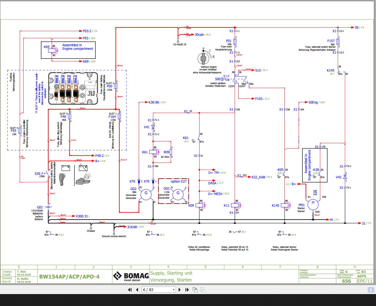 Bomag BW154AP_ACP_APO-4 Kubota V3307-CR-T-E4B Wiring Diagram Function ...