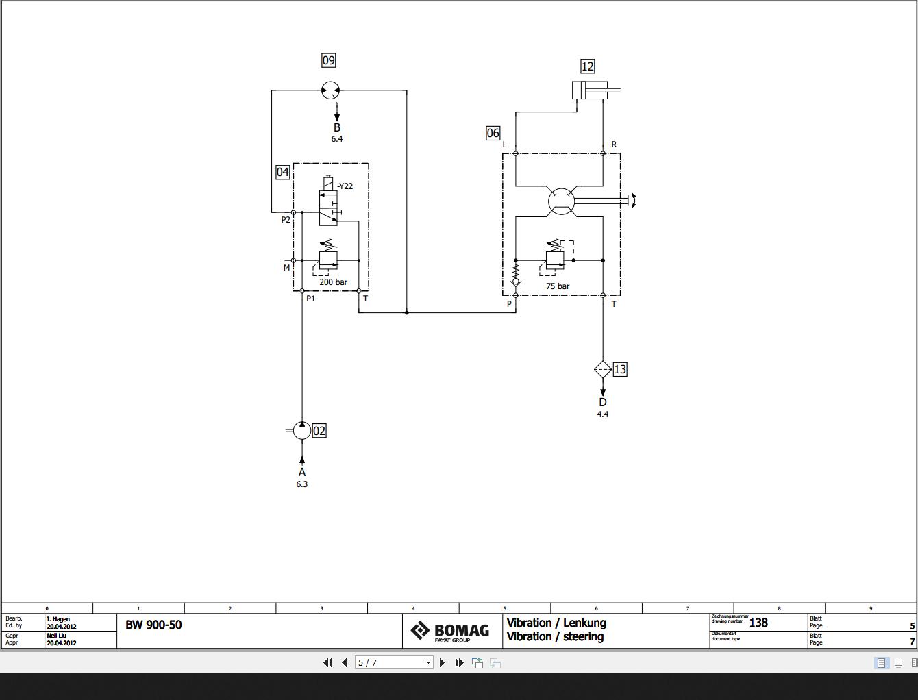 Bomag BW900-50 Wiring Diagram Function 138 2012 EN DE | Auto Repair ...