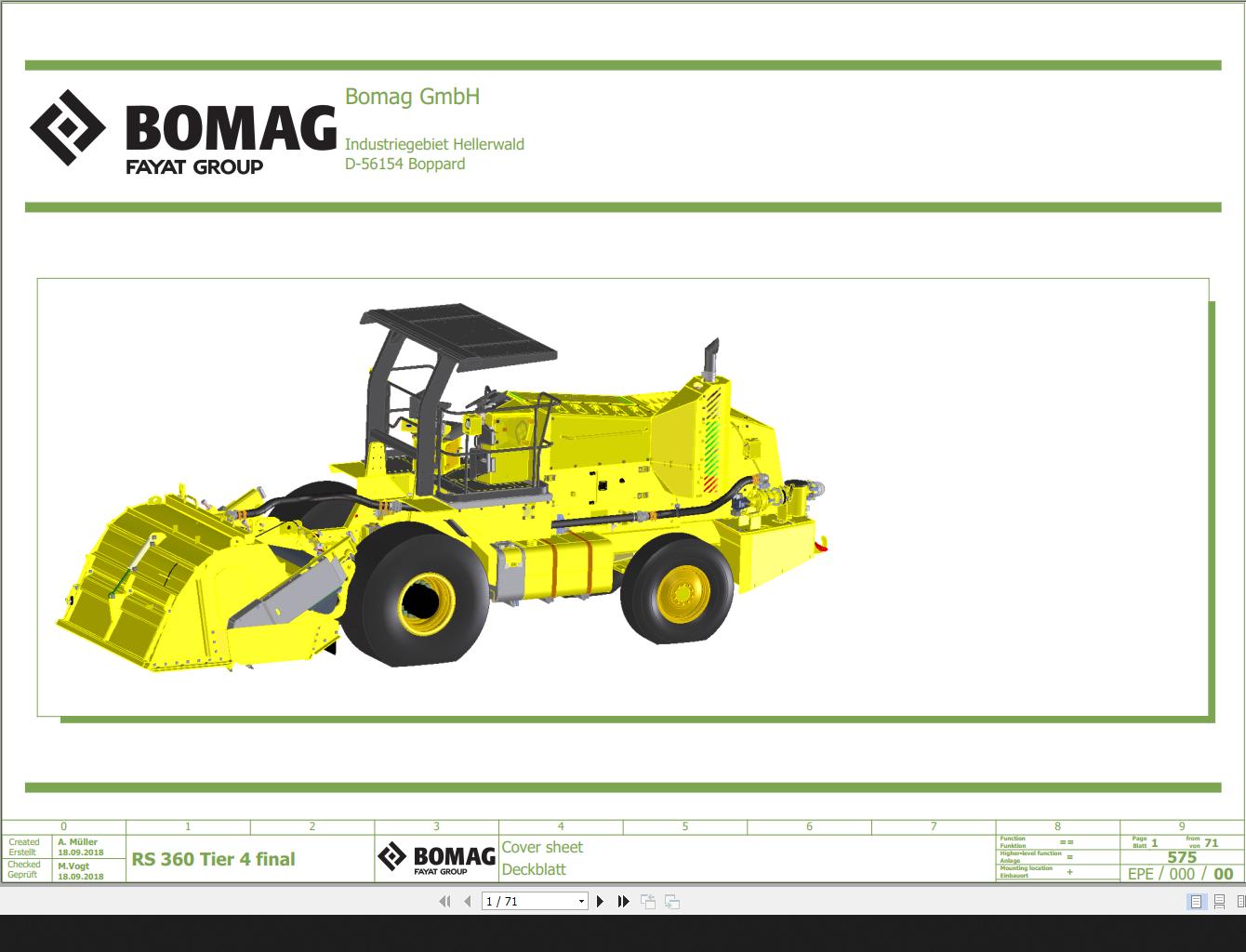 Bomag RS360 Tier4 Final Wiring Diagram Function 575 2018 EN DE | Auto ...