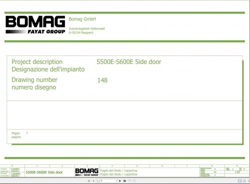 Bomag S500E S600E Side Door Wiring Diagram Function 148 2012 EN IT 1