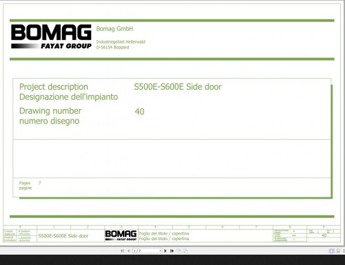 Bomag S500E S600E Side Door Wiring Diagram Function 40 2010 EN DE