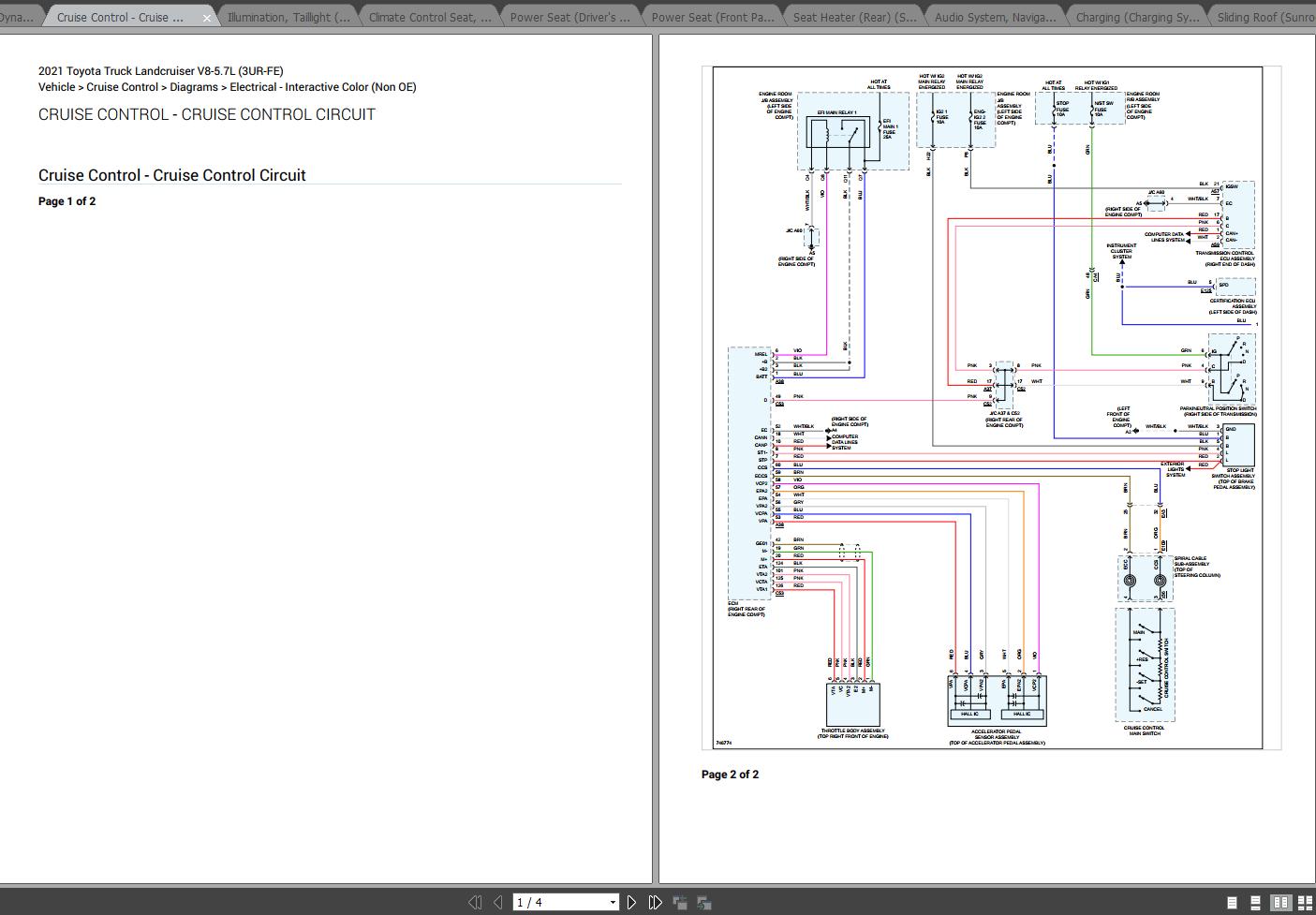 Toyota Landcruiser 2021 V8-5.7L (3UR-FE) Electrical Wiring Diagrams ...