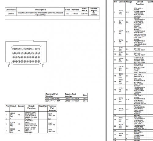 Ford Mustang Mach E 2021 Electrical Wiring Diagram, Connector View ...