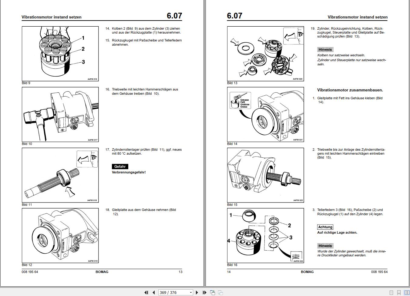 Bomag Machinery Bw174ad Instructions For Repair 