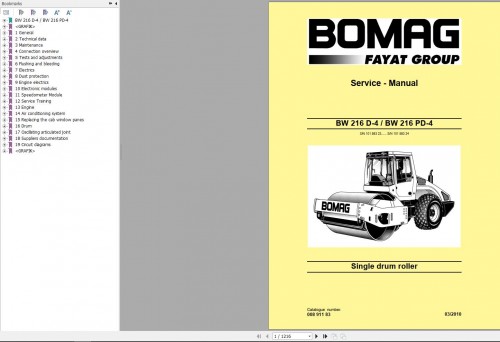 Bomag BW216D 4 Service Training, Service Manual