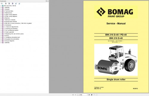 Bomag BW216D 40 BW216PD 40 Service Manual, Service Training