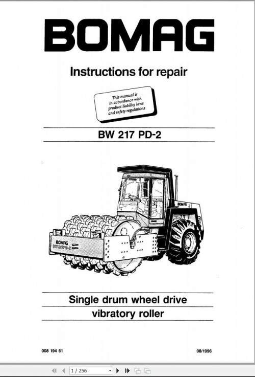 Bomag BW217PD 2 Instruction For Repair