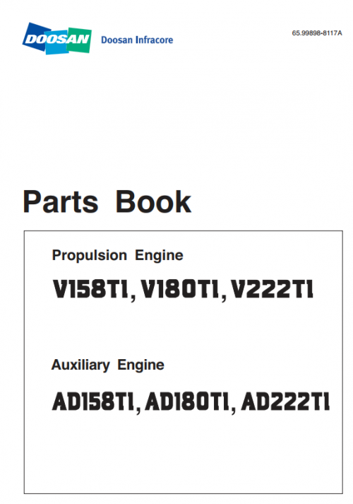 DOOSAN V158TI V180TI V222TI Spare Parts Catalogue