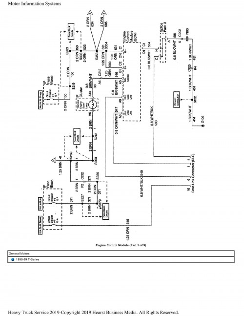 General Motors Truck T Series Wiring Diagrams 1998 1999 1