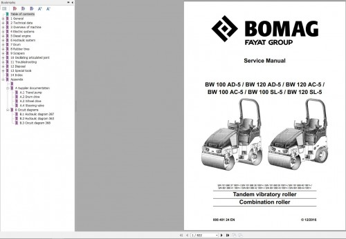 Bomag BW120SL 5 Service Manual