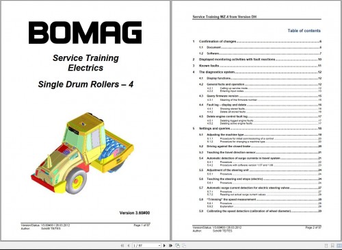 Bomag Single Drum Roller ESX Service Training