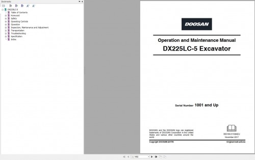 Doosan Excavator DX225LC 5 Operation And Maintenance Manual