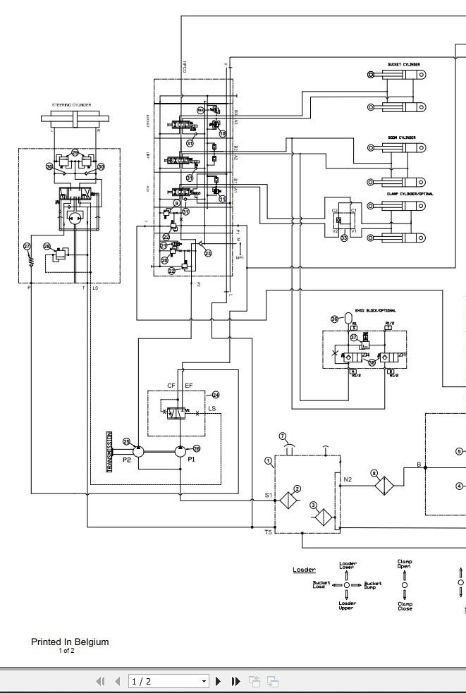 Bobcat Backhoe Loader B730 Hydraulic Schematic 7402302 | Auto Repair ...