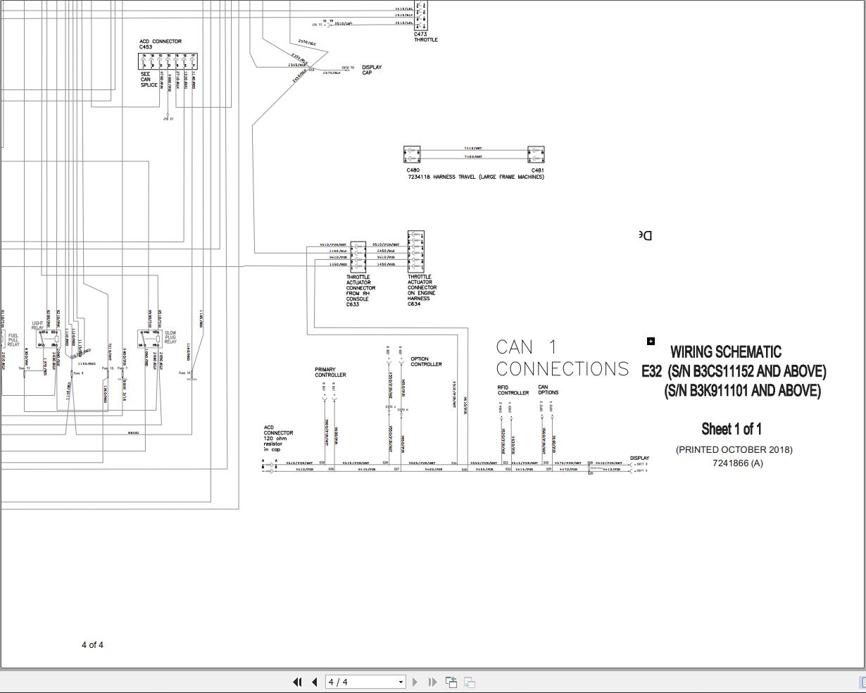 Bobcat Compact Excavator E32 Electric and Hydraulic Schematic | Auto ...