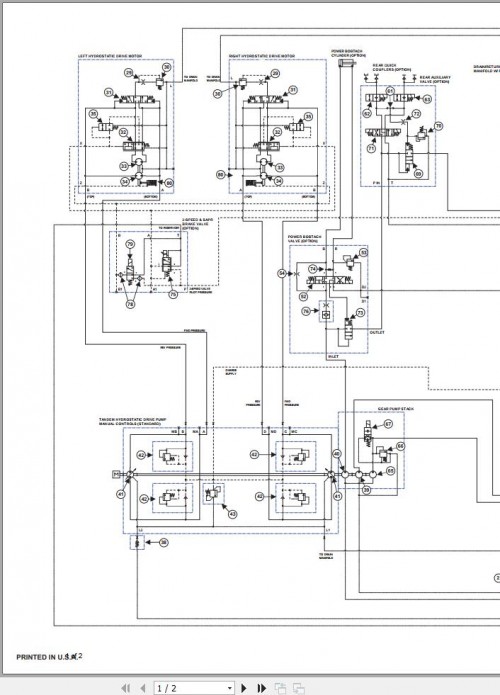 Bobcat Compact Track Loader T66 Hydraulic, Electric Schematic 1