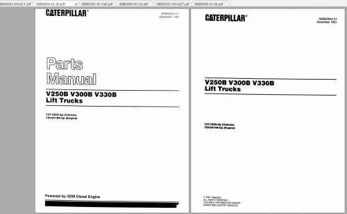 CAT Forklift V300B V330B Spare Parts Manual 1