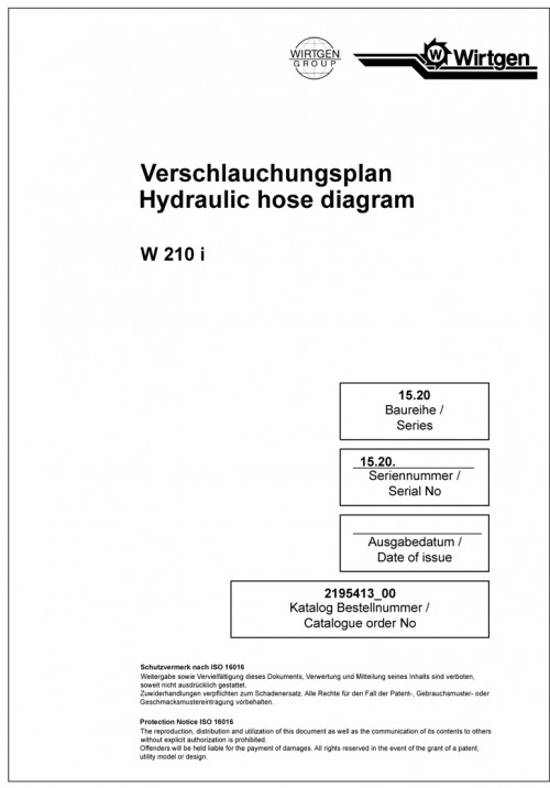 Wirtgen W 210i Electric & Hydraulic Diagram 3
